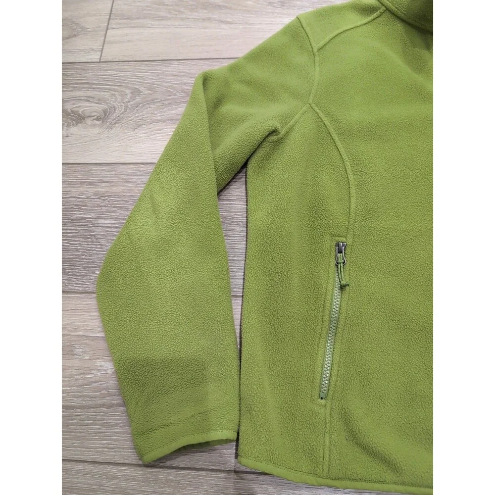 LL BEAN FLEECE JACKET WOMEN'S SIZE L FULL ZIP APPLE GREEN